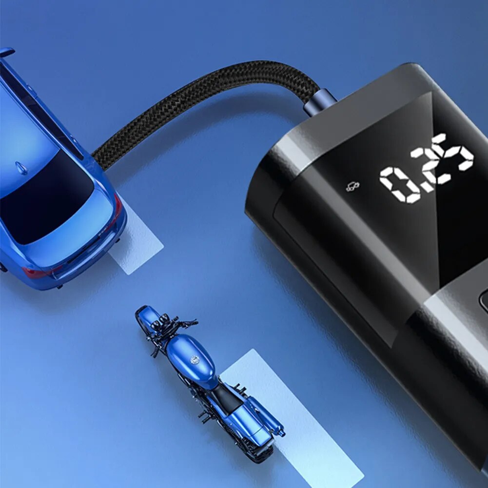 ������ ���÷��̰� �ִ� �º��� ���� ����, �޴�� �ڵ��� Ÿ�̾� ����, 150 PSI ���� ��â��, �ڵ��� Ÿ�̾� ������ 12V